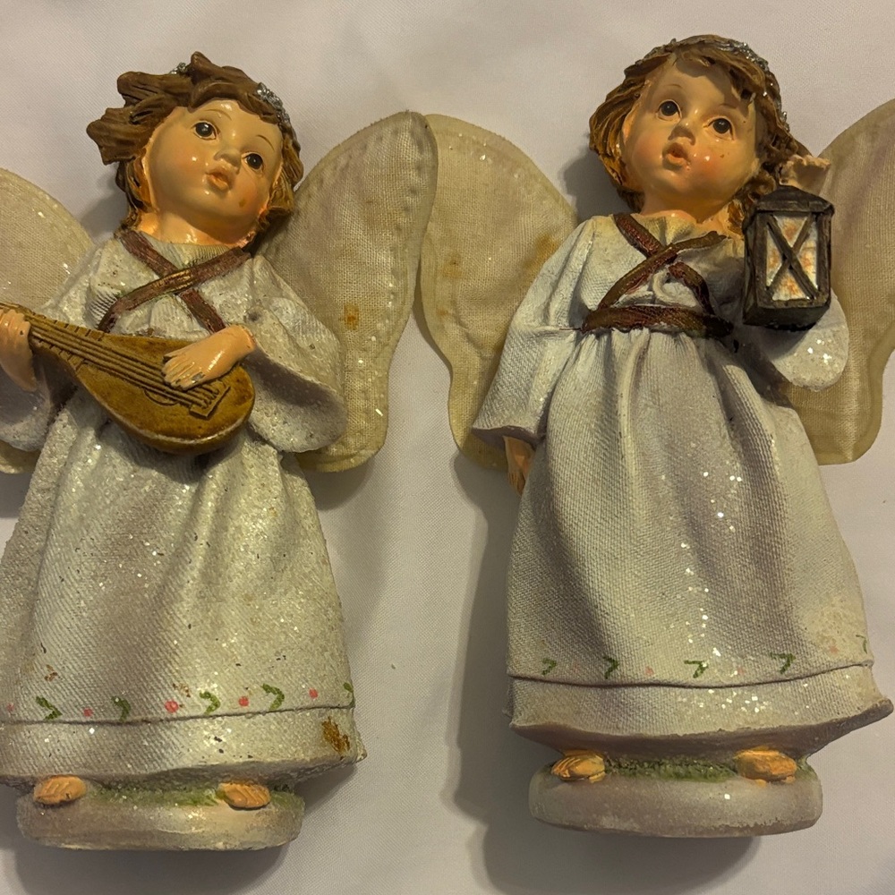 Angels White and Brown Angel Figurines